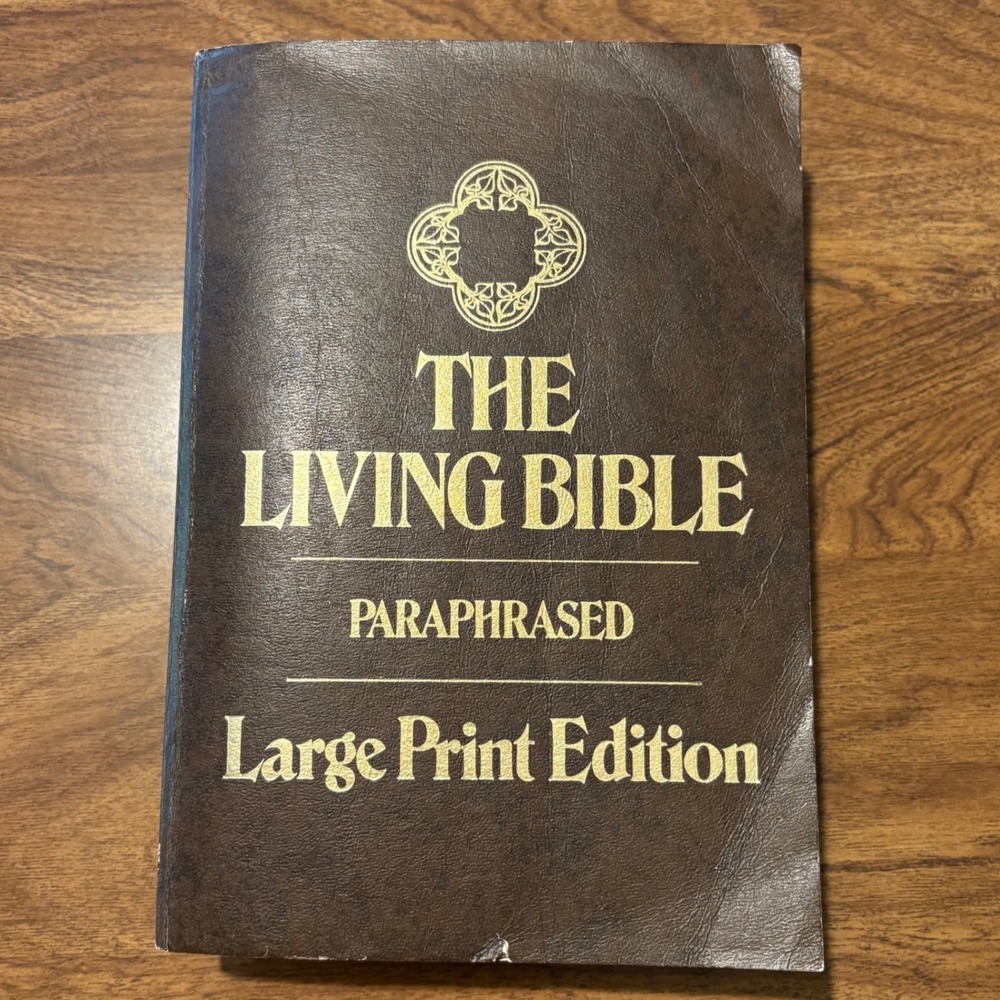 The Living Bible Paraphrased Large Print Edition 1976 Tyndale Brown Leatherette